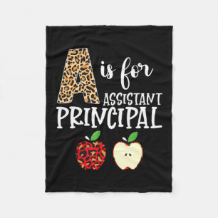 A Is For Istant Principal Leopard Print Apple Back Fleece Blanket