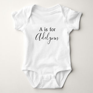 A is for Name Alphabet Personalised Baby Baby Baby Bodysuit