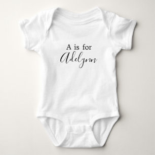  A is for Name Alphabet Personalised Baby Baby Bodysuit