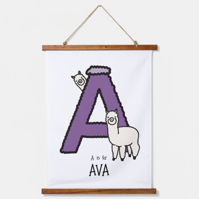 A is for.. personalized print hanging tapestry (Front)