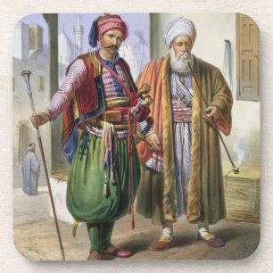 A Janissary and a Merchant in Cairo, illustration Coaster