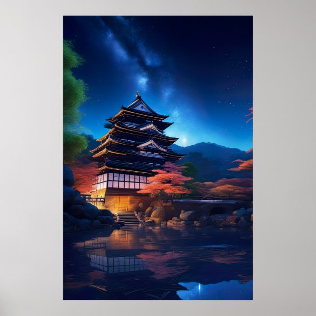 A Japanese Castle Amidst the Stars Poster (Front)