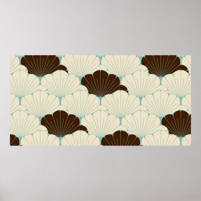 a Japanese style seamless tile with exotic foliage Poster (Front)