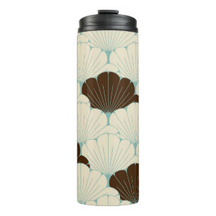 a Japanese style seamless tile with exotic foliage Thermal Tumbler