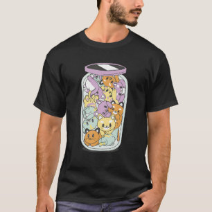 A jar of happiness Jar full of cats Cat design T-Shirt
