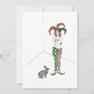 A jester and a rabbit  invitation