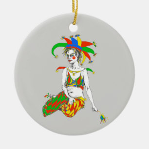 A jester ceramic tree decoration