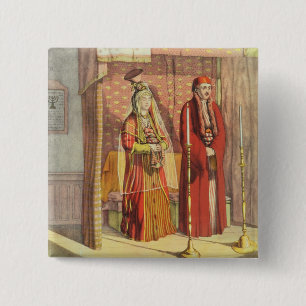 A Jewish Marriage, engraved by Charles Parsons, 18 15 Cm Square Badge