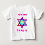 A Jewish Princess Baby T-Shirt<br><div class="desc">Jewish gifts and personalised gift ideas for Jewish holidays including Hanukkah,  Passover,  Bas and Bar Mitzvah special occasions featuring traditional Judaism and modern themes.  Jewish Princess baby gifts,  birthday presents and home decor with Star of David and Hebrew looking writing.</div>