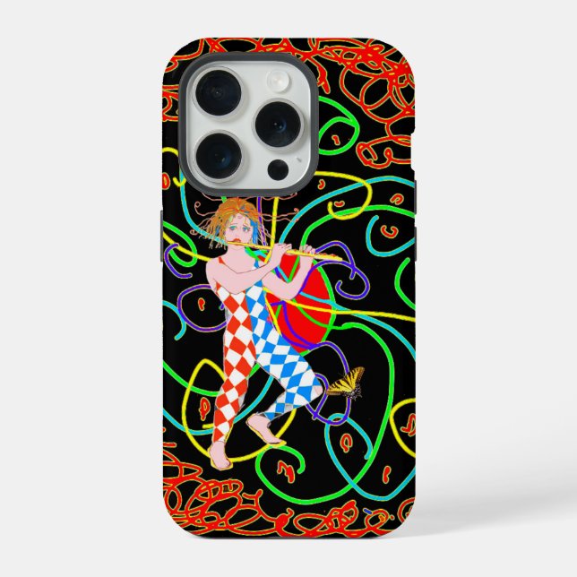 A joker playing flute iPhone case (Back)