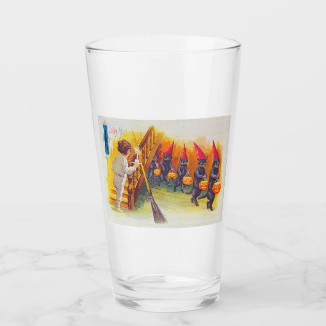 A Jolly Halloween (Black Cats) Glass (Front)