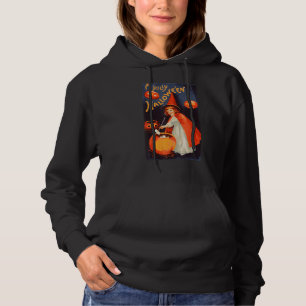 A Jolly Halloween Cute Retro Vintage Witch Women's Hoodie