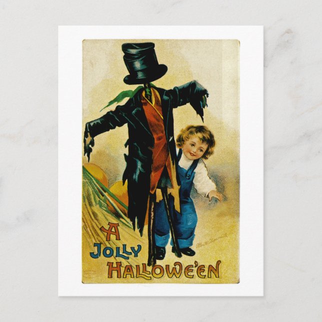 A Jolly Halloween Holiday Postcard (Front)