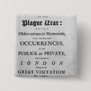 A Journal of the Plague Year, 1665 15 Cm Square Badge