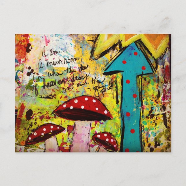 A Journal Postcard of art and mixed media sun (Front)