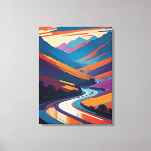 A Journey Through Colourful Mountains Canvas Print