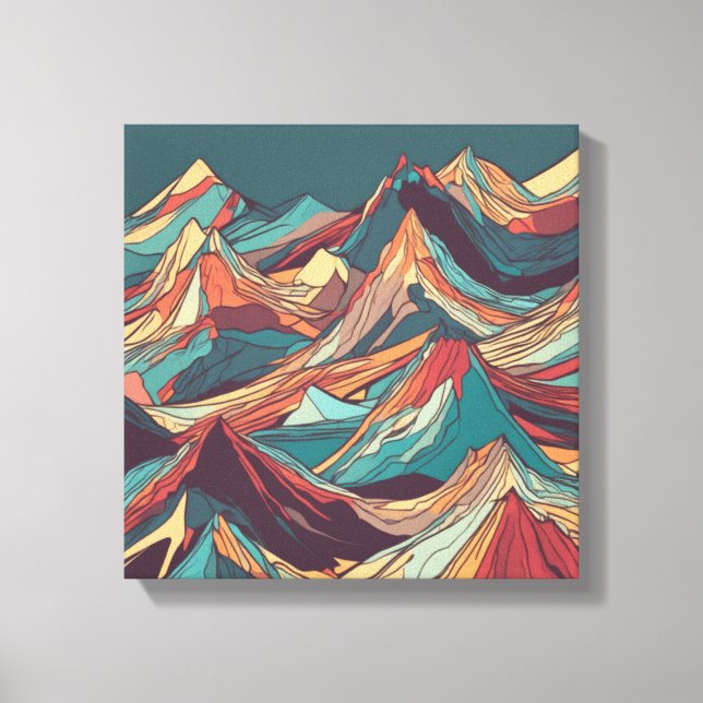  A Journey Through Colourful Mountains Canvas Print (Front)