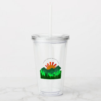 A Journey Through the Silent Slopes Retro Mountain Acrylic Tumbler
