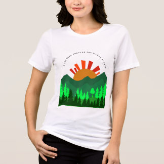 A Journey Through the Silent Slopes Retro Mountain Tri-Blend Shirt