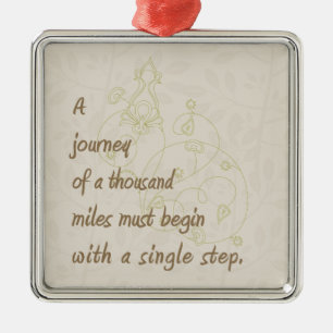 "A Journey..." Zen Proverb. Metal Tree Decoration