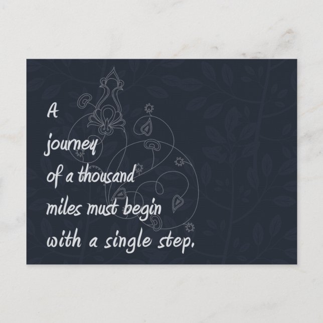 "A Journey..." Zen Proverb. Postcard (Front)