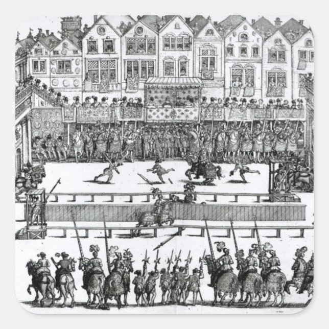 A Jousting Scene Square Sticker (Front)