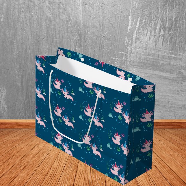 A Joyful Axolotl Birthday Large Gift Bag (Creator Uploaded)