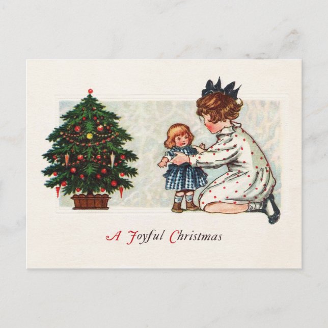 A Joyful Christmas - vintage Holiday Postcard (Front)