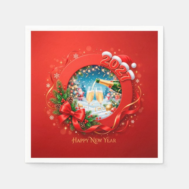A joyful design to welcome 2027 napkin (Front)