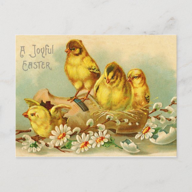 A Joyful Easter Vintage Postcard (Front)