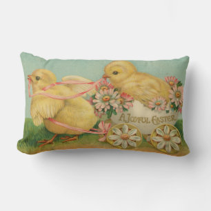 "A Joyful Easter" VIntage Postcard, ca. 1915 Lumbar Cushion
