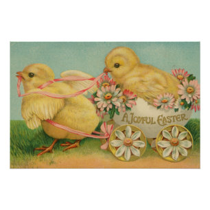 "A Joyful Easter" VIntage Postcard, ca. 1915 Poster