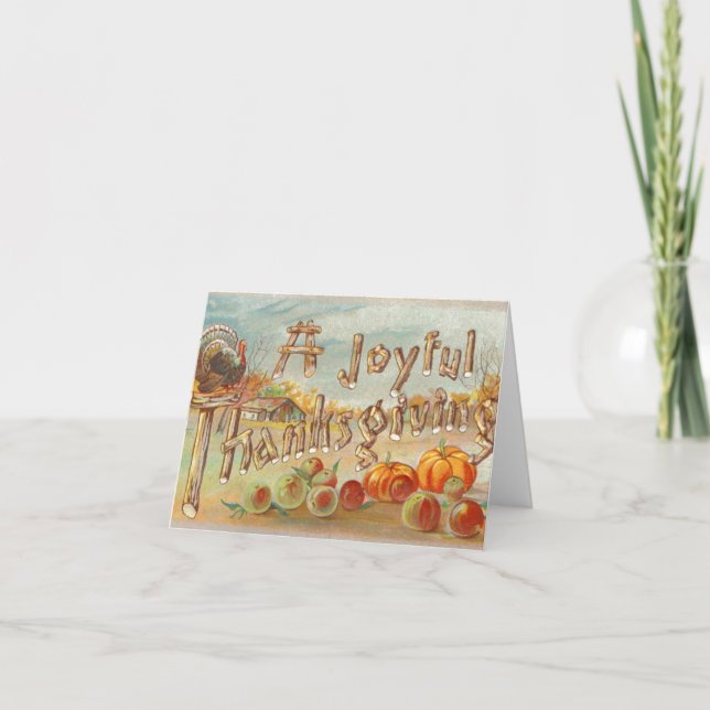 A Joyful Thanksgiving Vintage Note Card (Front)
