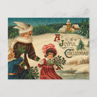 A Joyfull Christmas - Vintage Art Holiday Postcard