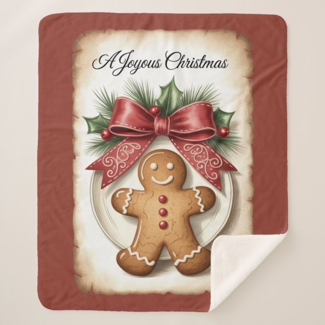 A Joyous Christmas Sherpa Blanket (Front)