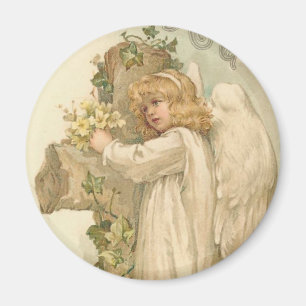 A Joyous Easter Angel Vintage Easter Magnet