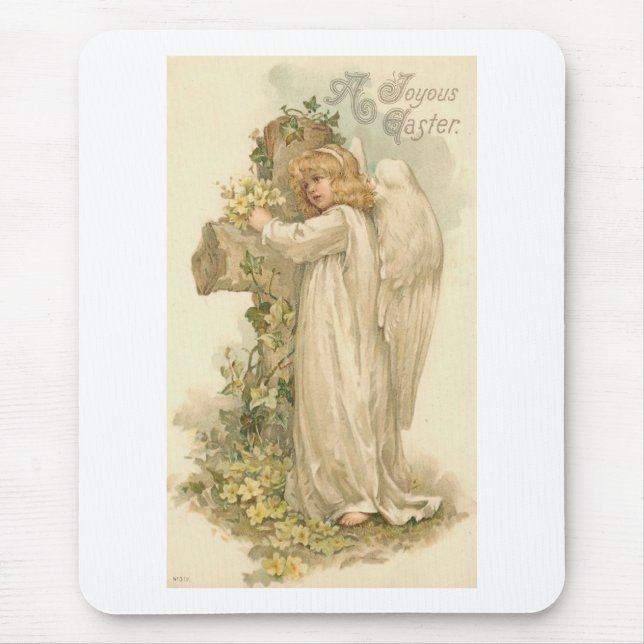 A Joyous Easter Angel Vintage Easter Mouse Pad (Front)