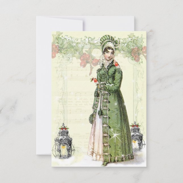 A Joyous Noel Jane Austen Inspired RSVP (Front)