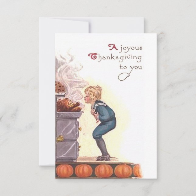 A Joyous Thanksgiving Invitation Vintage Style (Front)