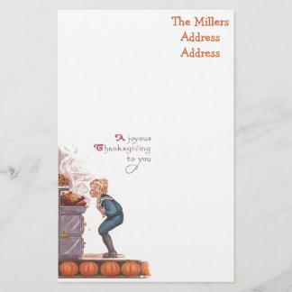 A Joyous Thanksgiving Vintage Postcard Stationery