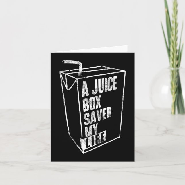 A Juice Box Saved My Life Blood Sugar Diabetes Awa Card (Front)
