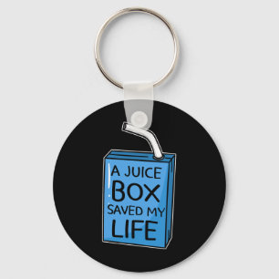 A Juice Box Saved My Life Diabetes Awareness Blue  Key Ring