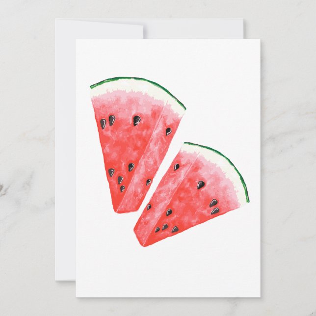 A juicy slice of sweet watermelon invitation (Front)
