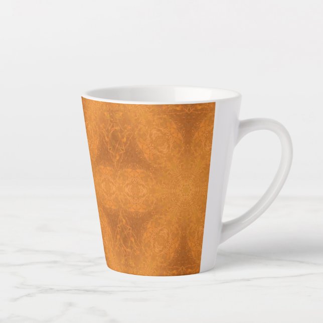 A Kaleidoscope of a Burnt Orange Star  Latte Mug (Right)