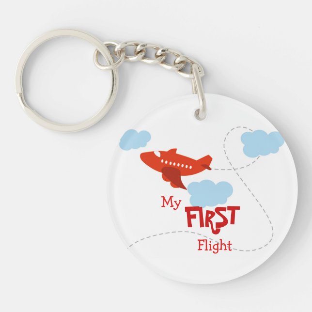 A keepsake to celebrate first trip in an aeroplane key ring (Front)