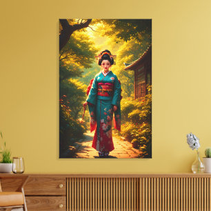 A Kimono's Radiance Canvas Print