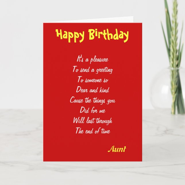 A kind Aunt birthday cards (Front)