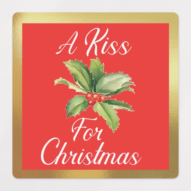 a kiss for Christmas sqrbll labels (Design 1)