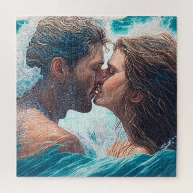 A Kiss in the Waves Jigsaw Puzzle (Vertical)