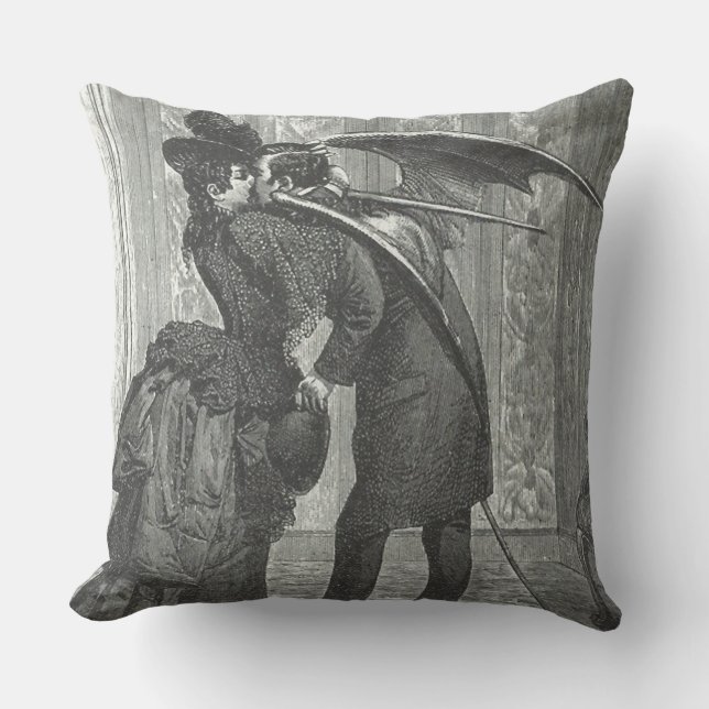 A Kiss Victorian/Gothic Winged Vampire Cushion (Front)